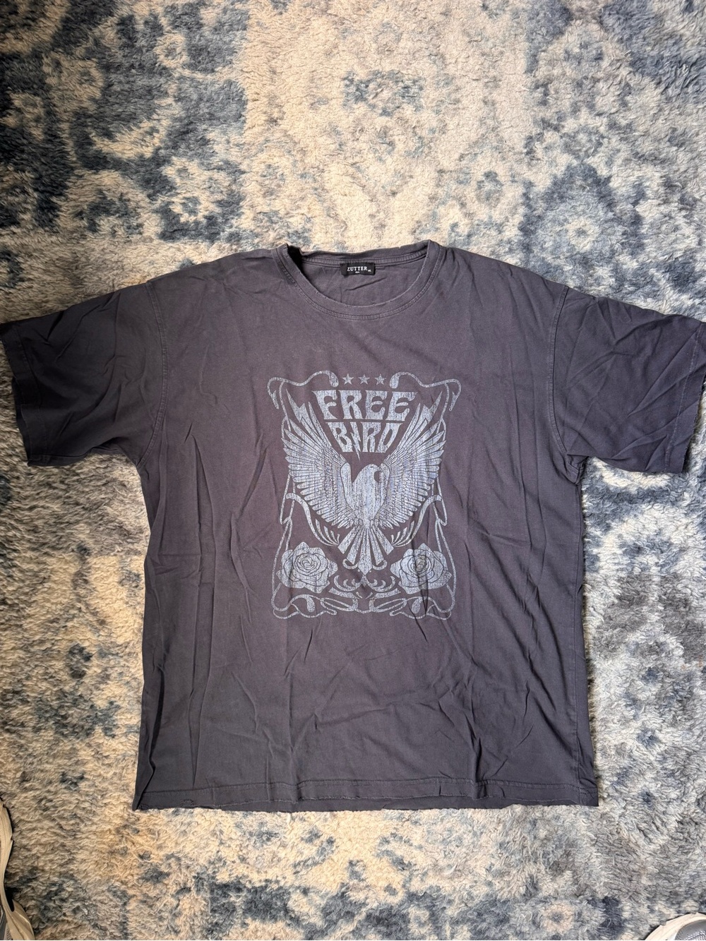 Free Bird Graphic Oversized Band Tee